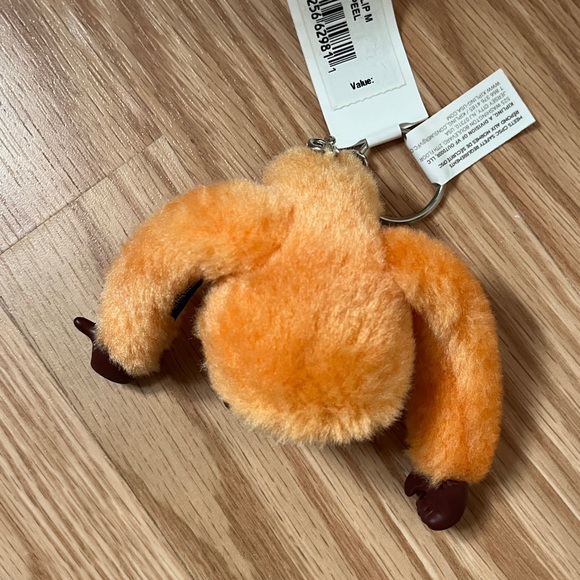 Kipling Vibrant Orange Plush Keychain - Picture 6 of 9